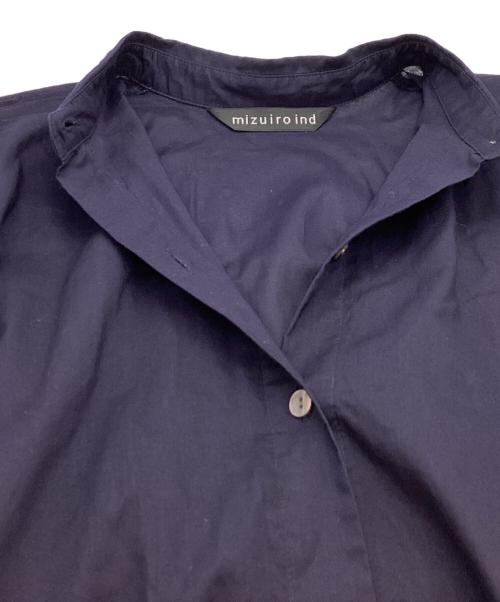mizuiro-ind（ミズイロインド）mizuiro-ind (ミズイロインド) ロングシャツワンピース ネイビー サイズ:FREEの古着・服飾アイテム
