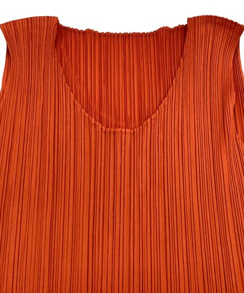 PLEATS PLEASE（プリーツプリーズ）PLEATS PLEASE (プリーツプリーズ) ノースリーブワンピース / PP43-JH616 オレンジ サイズ:4の古着・服飾アイテム