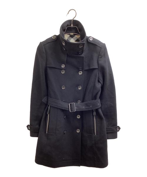 BURBERRY BRIT（バーバリーブリット）BURBERRY BRIT (バーバリーブリット) ダブルブレストピーコート / 	3965631/65R / カシミヤ混 ブラック サイズ:42の古着・服飾アイテム