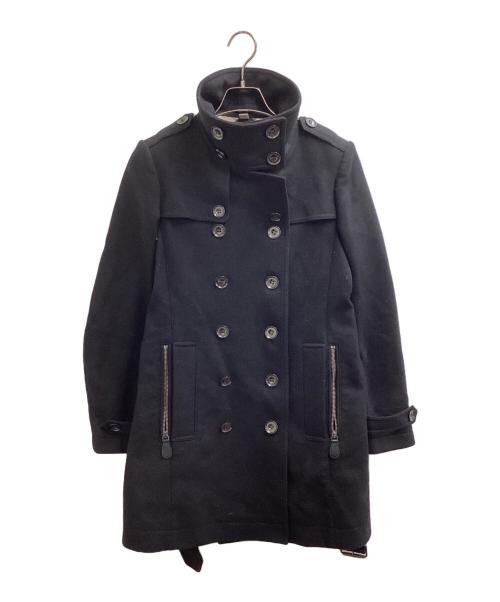 BURBERRY BRIT（バーバリーブリット）BURBERRY BRIT (バーバリーブリット) ダブルブレストピーコート / 	3965631/65R / カシミヤ混 ブラック サイズ:42の古着・服飾アイテム