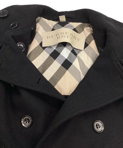 BURBERRY BRIT（バーバリーブリット）BURBERRY BRIT (バーバリーブリット) ダブルブレストピーコート / 	3965631/65R / カシミヤ混 ブラック サイズ:42の古着・服飾アイテム
