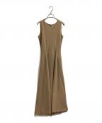 maison celonメゾンセロン）の古着「sleeveless silhouette dress / スリーブレスシルエットドレス / CAR2308」｜ベージュ
