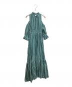 eimy istoireエイミーイストワール）の古着「ワッシャープリーツオフショルダーワンピース / 1121330420」｜グリーン