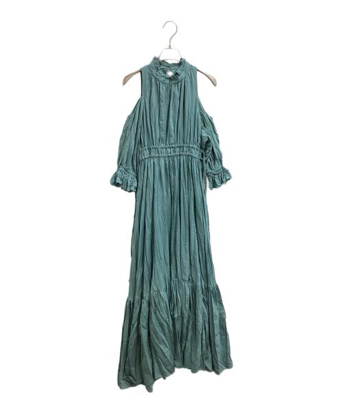 eimy istoire（エイミーイストワール）eimy istoire (エイミーイストワール) ワッシャープリーツオフショルダーワンピース / 1121330420 グリーン サイズ:FREEの古着・服飾アイテム