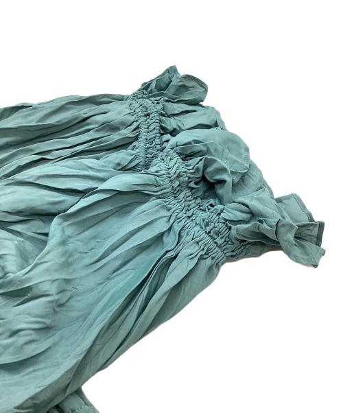 eimy istoire（エイミーイストワール）eimy istoire (エイミーイストワール) ワッシャープリーツオフショルダーワンピース / 1121330420 グリーン サイズ:FREEの古着・服飾アイテム