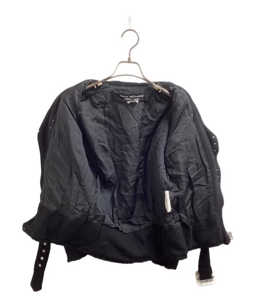 JUNYA WATANABE COMME des GARCONS（ジュンヤワタナベ コムデギャルソン）JUNYA WATANABE COMME des GARCONS ((ジュンヤワタナベ コムデギャルソン) ウール縮絨スタッズライダースジャケット/JL-J031/AD2013 ブラック サイズ:XSの古着・服飾アイテム