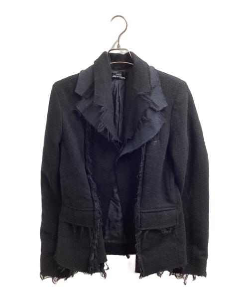 tricot COMME des GARCONS（トリココムデギャルソン）tricot COMME des GARCONS  (トリココムデギャルソン) 縮絨カットオフジャケット ブラック サイズ:Mの古着・服飾アイテム