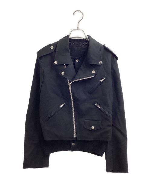 COMME des GARCONS COMME des GARCONS（コムデギャルソン コムデギャルソン）COMME des GARCONS COMME des GARCONS (コムデギャルソン コムデギャルソン) バックニット切替ライダースジャケット / RL-J008 /  AD2013  ブラック サイズ:Lの古着・服飾アイテム