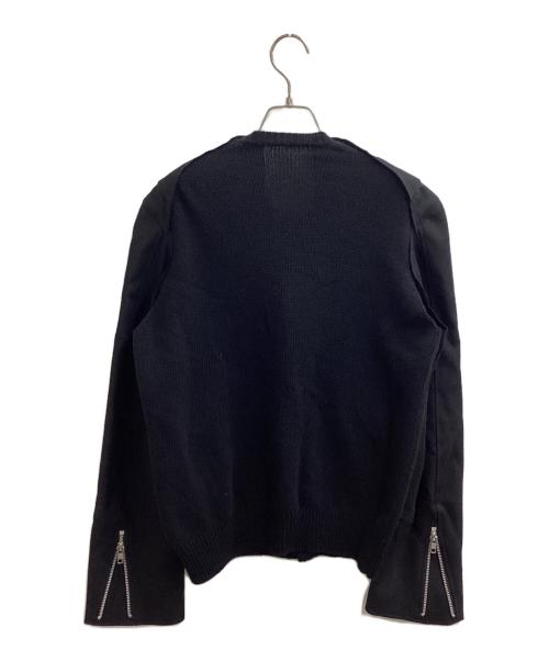COMME des GARCONS COMME des GARCONS（コムデギャルソン コムデギャルソン）COMME des GARCONS COMME des GARCONS (コムデギャルソン コムデギャルソン) バックニット切替ライダースジャケット / RL-J008 /  AD2013  ブラック サイズ:Lの古着・服飾アイテム