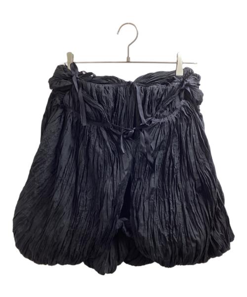 JUNYA WATANABE COMME des GARCONS（ジュンヤワタナベ コムデギャルソン）JUNYA WATANABE COMME des GARCONS ((ジュンヤワタナベ コムデギャルソン) プリーツリボンボリュームスカート　JA-S001　AD2007 ブラック サイズ:Sの古着・服飾アイテム