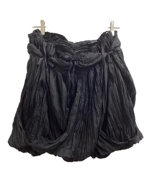 JUNYA WATANABE COMME des GARCONS（ジュンヤワタナベ コムデギャルソン）JUNYA WATANABE COMME des GARCONS ((ジュンヤワタナベ コムデギャルソン) プリーツリボンボリュームスカート　JA-S001　AD2007 ブラック サイズ:Sの古着・服飾アイテム