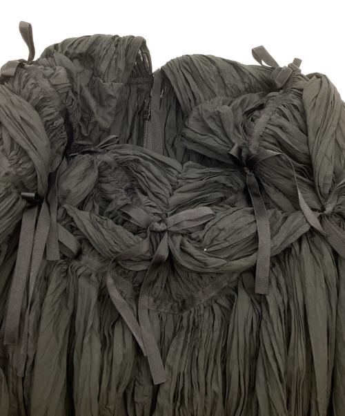 JUNYA WATANABE COMME des GARCONS（ジュンヤワタナベ コムデギャルソン）JUNYA WATANABE COMME des GARCONS ((ジュンヤワタナベ コムデギャルソン) プリーツリボンボリュームスカート　JA-S001　AD2007 ブラック サイズ:Sの古着・服飾アイテム