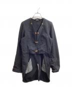 COMME des GARCONS COMME des GARCONSコムデギャルソン コムデギャルソン）の古着「製品染め変形ライナーコート　RF-C001　AD2010」｜ブラック