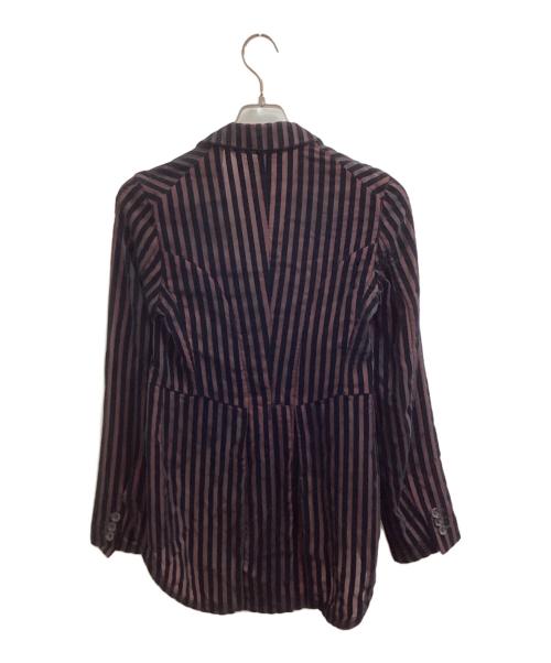 COMME des GARCONS COMME des GARCONS（コムデギャルソン コムデギャルソン）COMME des GARCONS COMME des GARCONS (コムデギャルソン コムデギャルソン) ストライプタキシードジャケット ブラック×レッド サイズ:Sの古着・服飾アイテム