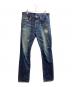 Hysteric Glamour（ヒステリックグラマー）の古着「RWCLASH加工デニムスリム / 02191AP20 / REAL WRINKLE CLASH加工」｜インディゴ