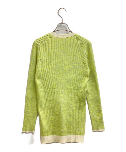 la veille by SUPERIOR CLOSET（ラヴェイユ バイ スーペリアクローゼット）la veille by SUPERIOR CLOSET (ラヴェイユ バイ スーペリアクローゼット) メランジリブカーディガン / 7131178924 / スイス製 ライトグリーン サイズ:9の古着・服飾アイテム