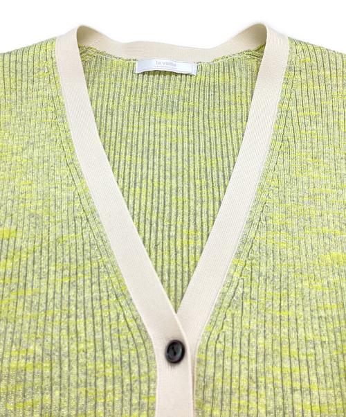 la veille by SUPERIOR CLOSET（ラヴェイユ バイ スーペリアクローゼット）la veille by SUPERIOR CLOSET (ラヴェイユ バイ スーペリアクローゼット) メランジリブカーディガン / 7131178924 / スイス製 ライトグリーン サイズ:9の古着・服飾アイテム