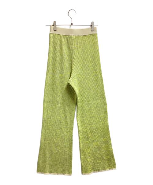 la veille by SUPERIOR CLOSET（ラヴェイユ バイ スーペリアクローゼット）la veille by SUPERIOR CLOSET (ラヴェイユ バイ スーペリアクローゼット) メランジリブニットパンツ / 7131176925 ライトグリーン サイズ:9の古着・服飾アイテム