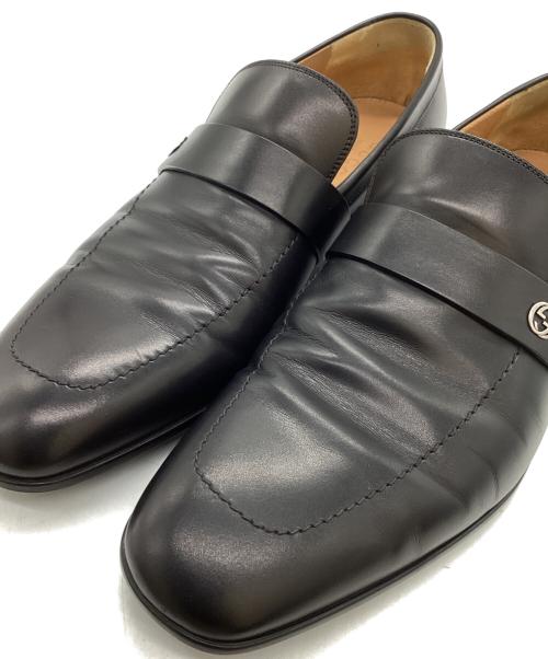 GUCCI（グッチ）GUCCI (グッチ) インターロッキングG ローファー　256600 ブラック サイズ:7 1/2の古着・服飾アイテム