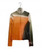 YOHEI OHNOヨウヘイオオノ）の古着「シアートップス / Graphic Mesh Top / グラフィックメッシュトップ」｜オレンジ