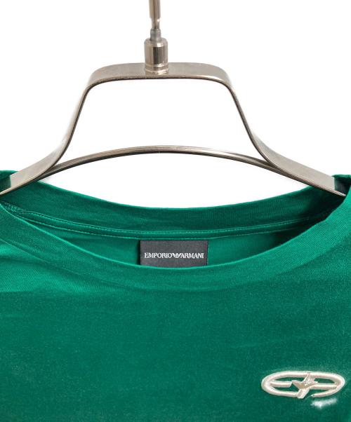 EMPORIO ARMANI（エンポリオ アルマーニ）EMPORIO ARMANI (エンポリオ アルマーニ) エンブレム刺繍Tシャツ グリーン サイズ:Mの古着・服飾アイテム