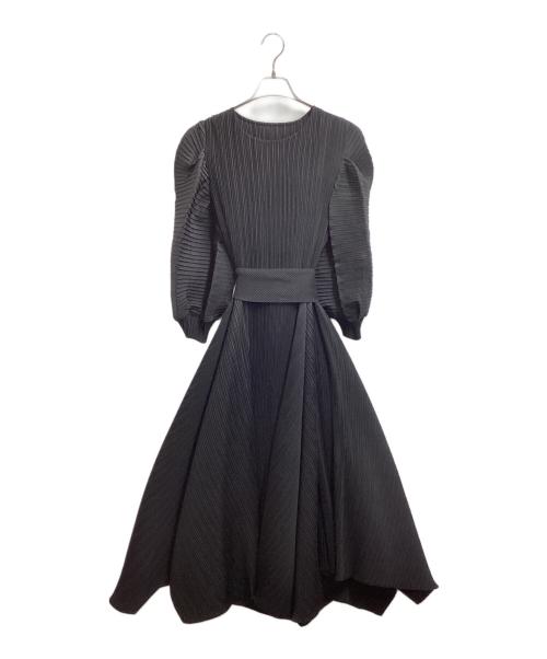 ebony eyes（エボニーアイズ）ebony eyes (エボニーアイズ) ebony eyes / エボニーアイズ / 変形プリーツワンピース ブラック サイズ:M-Lの古着・服飾アイテム