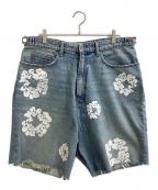 Denim Tearsデニムティアーズ）の古着「ハーフデニムパンツ / The Cotton Wreath Jean Short / コットンリースデニムショーツ」｜インディゴ