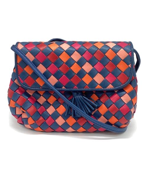 BOTTEGA VENETA（ボッテガベネタ）BOTTEGA VENETA (ボッテガベネタ) イントレチャート ミニショルダーバッグ　10900109143AZL ネイビーの古着・服飾アイテム
