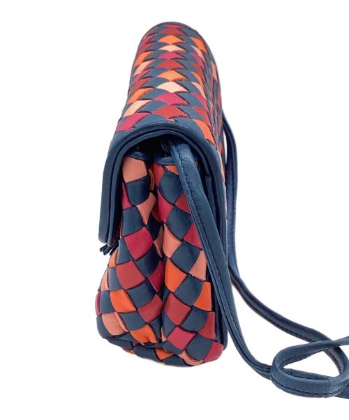 BOTTEGA VENETA（ボッテガベネタ）BOTTEGA VENETA (ボッテガベネタ) イントレチャート ミニショルダーバッグ　10900109143AZL ネイビーの古着・服飾アイテム