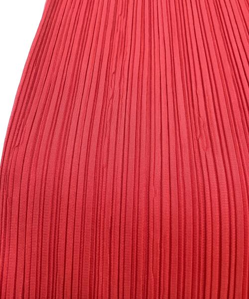 ISSEY MIYAKE（イッセイミヤケ）ISSEY MIYAKE (イッセイミヤケ) ノースリーブプリーツブラウス / PP05-JK600 レッド サイズ:Mの古着・服飾アイテム
