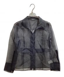 edition（エディション）の古着「シルクオーガンフィットフレアシャツ　34-01-41-01015」｜ブラック