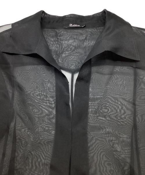 edition（エディション）edition (エディション) シルクオーガンフィットフレアシャツ　34-01-41-01015 ブラック サイズ:34の古着・服飾アイテム