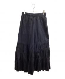 ne quittez pas（ヌキテパ）の古着「Dobby Stripe Plain Tiered Pants」｜ブラック