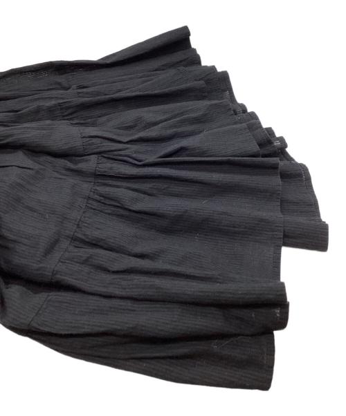 ne quittez pas（ヌキテパ）ne quittez pas (ヌキテパ) Dobby Stripe Plain Tiered Pants ブラック サイズ:Sの古着・服飾アイテム