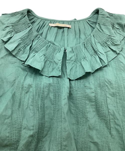 ne quittez pas（ヌキテパ）ne quittez pas (ヌキテパ) C DOBBYフリルカラーブラウス / 010122GB1 グリーン サイズ:FREEの古着・服飾アイテム