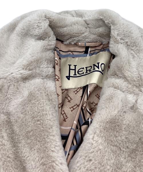 HERNO（ヘルノ）HERNO (ヘルノ) ダブルブレスト ファーコート / double-breasted fur coat /  アイボリー サイズ:42の古着・服飾アイテム
