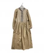 ADIEU TRISTESSEアデュートリステス）の古着「インポートプリントワンピース / B0113AFA042」｜ブラウン