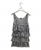 Hysteric Glamour×THE ROLLING STONESヒステリックグラマー×ザ ローリングストーンズ）の古着「フリルキャミソール / 2CR-3320」｜グレー