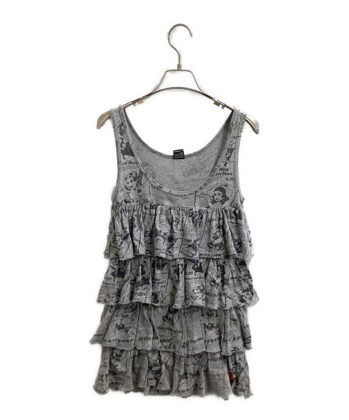 Hysteric Glamour（ヒステリックグラマー）Hysteric Glamour (ヒステリックグラマー) THE ROLLING STONES (ザ ローリングストーンズ) フリルキャミソール / 2CR-3320 グレー サイズ:FREEの古着・服飾アイテム