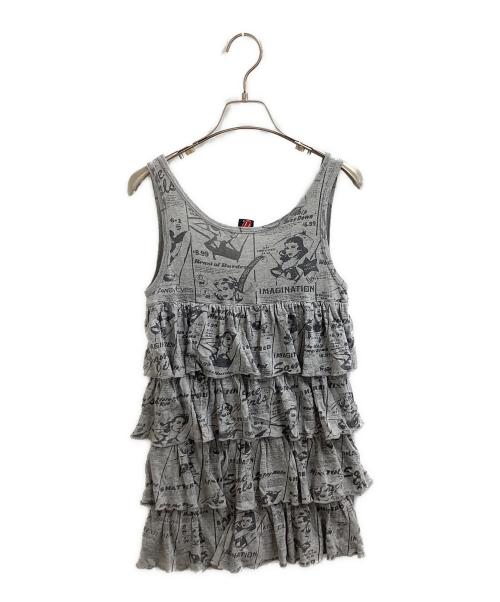 Hysteric Glamour（ヒステリックグラマー）Hysteric Glamour (ヒステリックグラマー) THE ROLLING STONES (ザ ローリングストーンズ) フリルキャミソール / 2CR-3320 グレー サイズ:FREEの古着・服飾アイテム