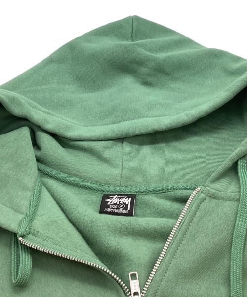 stussy（ステューシー）stussy (ステューシー) Logo Zip Hoodie / ロゴジップフーディ グリーン サイズ:Mの古着・服飾アイテム