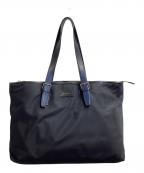 PAUL SMITHポールスミス）の古着「Paul Smith / ポールスミス / レザーハンドル ナイロントートバッグ」｜ブラック