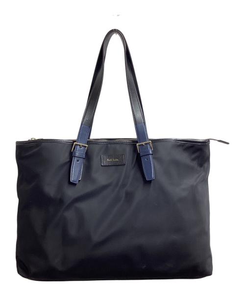 PAUL SMITH（ポールスミス）Paul Smith (ポールスミス) Paul Smith / ポールスミス / レザーハンドル ナイロントートバッグ ブラックの古着・服飾アイテム