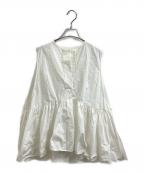 PROTAGONISTプロタゴニスト）の古着「ノースリーブギャザーブラウス / PNT-BL-10A」｜ホワイト