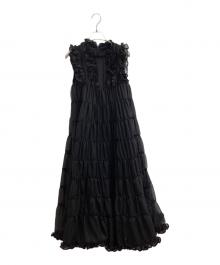 Treat Urself（トリートユアセルフ）の古着「sheer frill tiered dress / シアーフリルティアードドレス / 1241-0215」｜ブラック