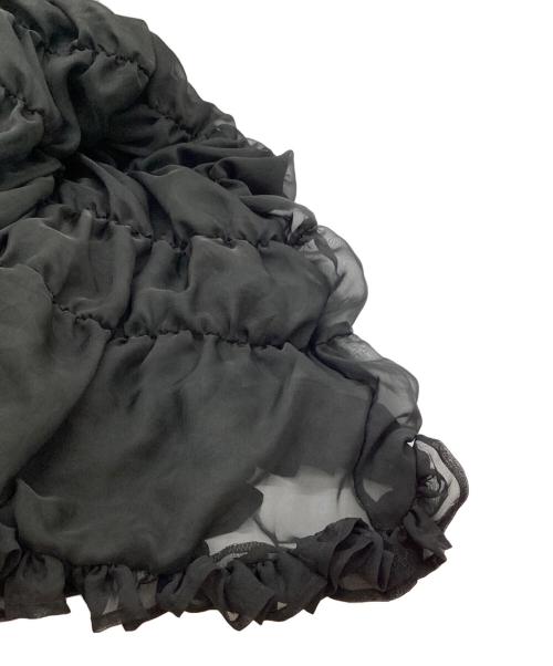Treat Urself（トリートユアセルフ）Treat Urself (トリートユアセルフ) sheer frill tiered dress / シアーフリルティアードドレス / 1241-0215 ブラック サイズ:FREEの古着・服飾アイテム