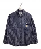 Carhartt WIPカーハート ワークインプログレス）の古着「L/S ORLEAN SHIRT / 80406.23TRHK02183.0923」｜ネイビー