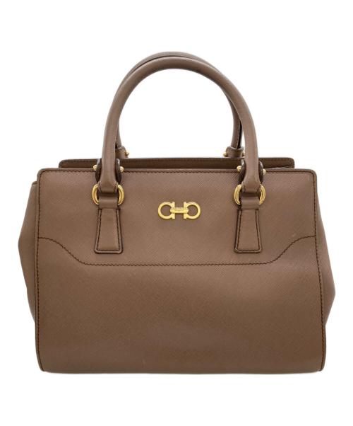 Salvatore Ferragamo（サルヴァトーレ フェラガモ）Salvatore Ferragamo (サルヴァトーレ フェラガモ) ハンドバッグ / GG-21 F317 ブラウンの古着・服飾アイテム