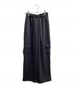 MARY QUANTマリークヮント）の古着「フラップロゴカーゴパンツ / 224-301700-010-3」｜ブラック