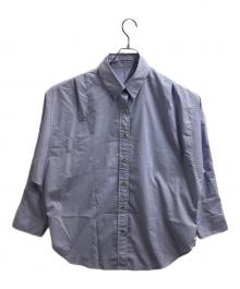 Loungedress（ラウンジドレス）の古着「ライトサテンBIGシャツ / LDZ1021204A0002」｜スカイブルー